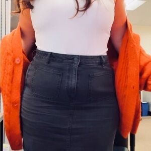 LOFT Black Denim Skirt